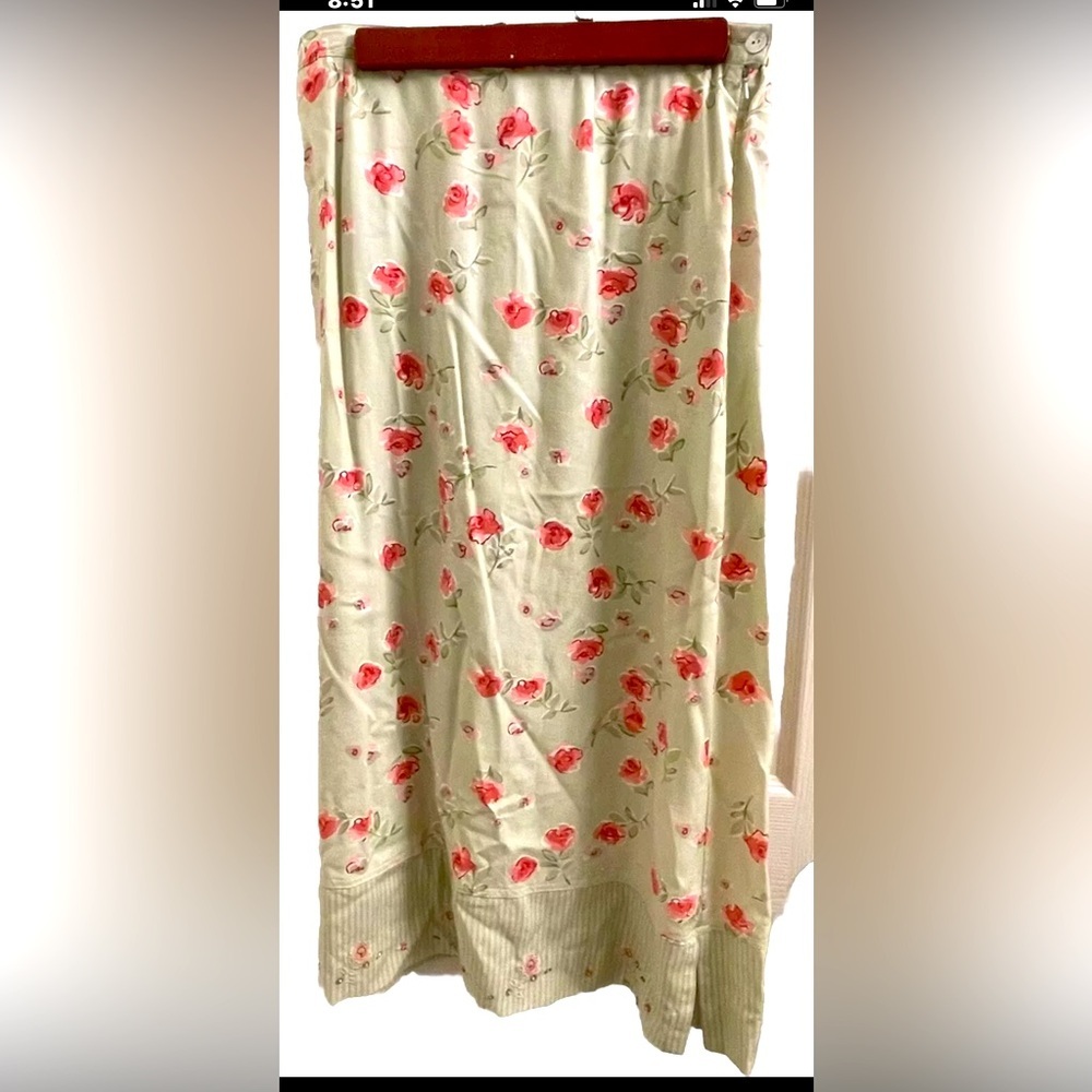 Women’s Napa Valley Floral Linen/Rayon Skirt W/ Beading And Embroidery S
